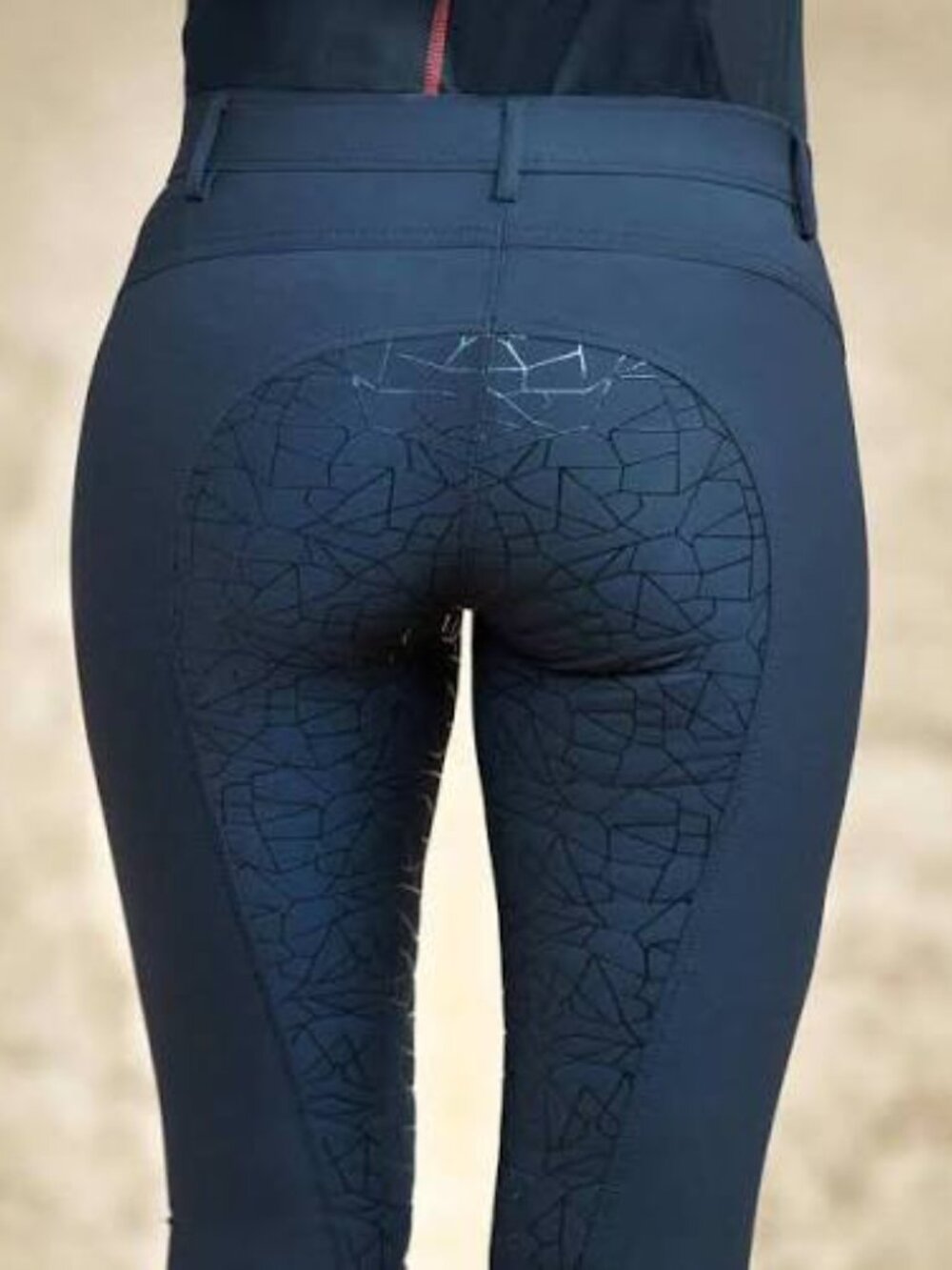 HORZE FULL SEAT BREECHES SILICON.E GRIP RIDING EQUESTRIAN PANTS STRETCH BLUE 30
